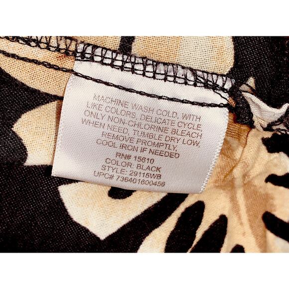 XXL Panama Jack Hawaiian Black Beige Reverse Print Shirt Leaves Floral Aloha EUC - Picture 5 of 16